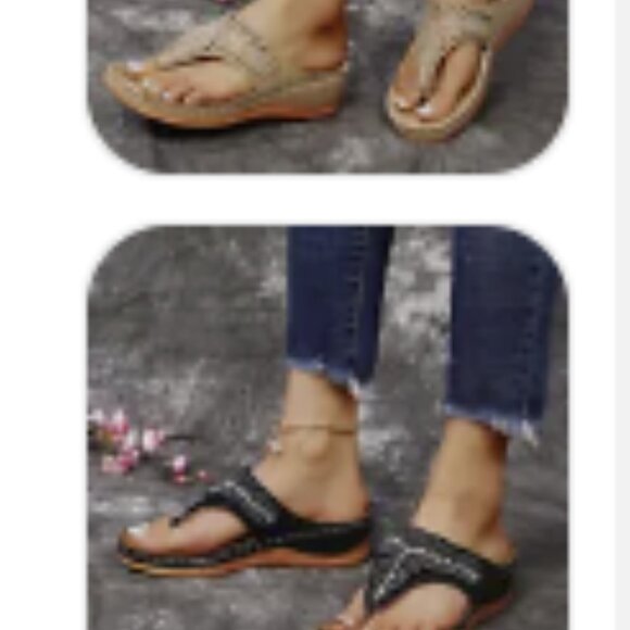 NWOT Women's Beaded Sandals choose Black or Tan both are size 9 - Picture 12 of 12